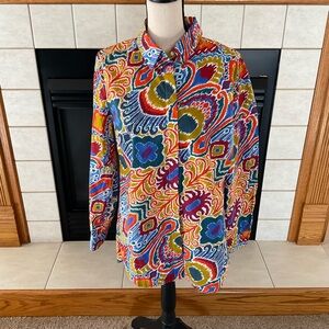 Tyler Boe Abstract Bold Color Print, Long Sleeve, Women’s Sz 12